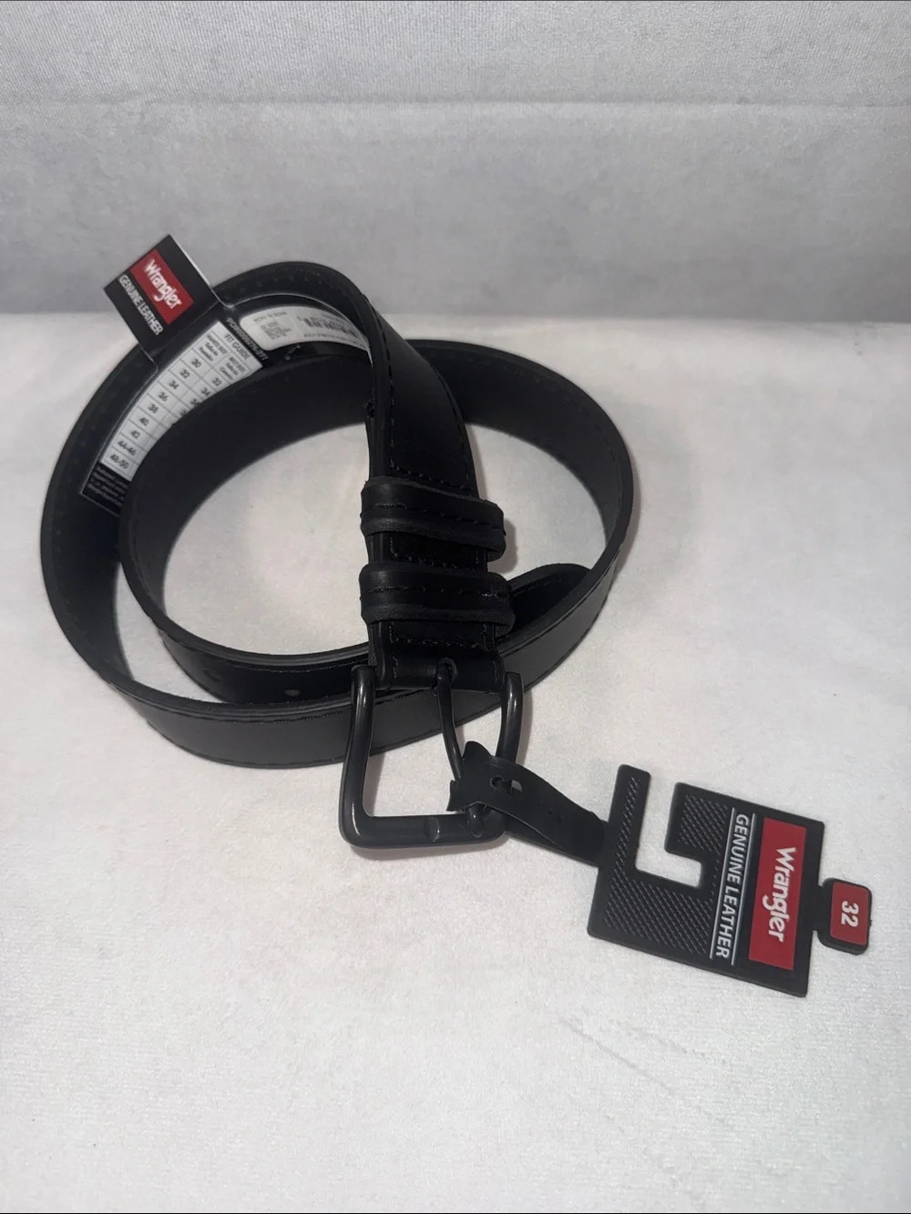 Wrangler Black Leather Double-Loop Belt